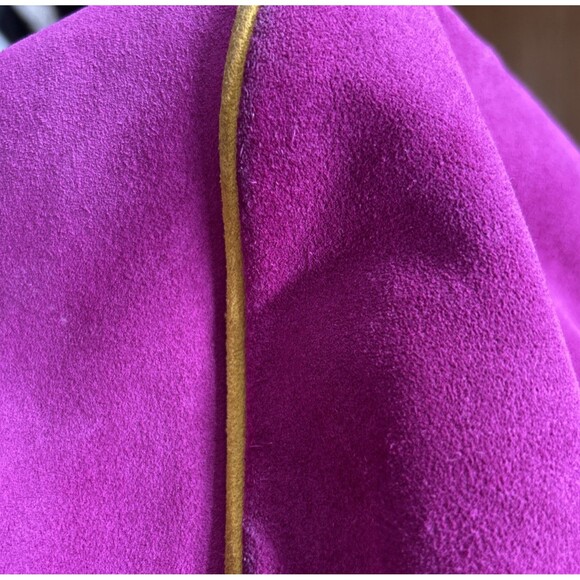 Isabella Lorusso Pink Suede Bag w/yellow Piping Transparent Chain & Cube Accents - Picture 10 of 11